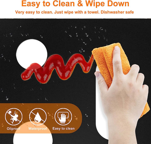 Cowbright Stove Cover, Stove Top Protectors Samsung Gas Range Reusable Gas Stove Burner Covers, Non-Stick Stove Liner Compatible Samsung Gas Stove, Washable Stove Protector Keep Stove Clean, Black